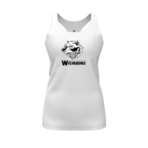 [CUS-DFW-RCBK-PER-WHT-FYS-LOGO2] Racerback Tank Top (Female Youth S, White, Logo 2)