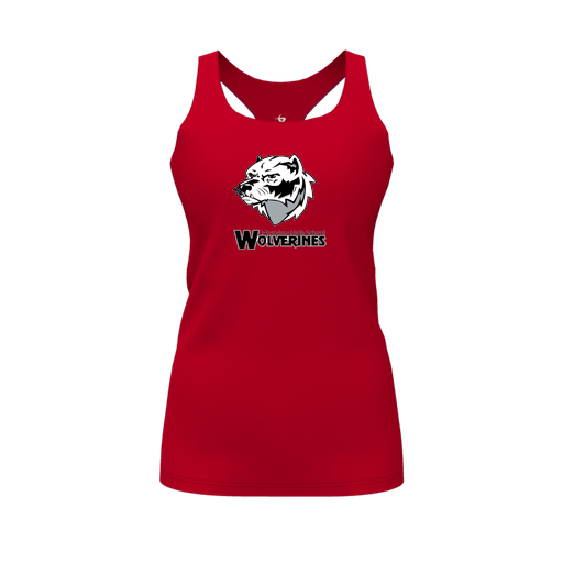 [CUS-DFW-RCBK-PER-RED-FYS-LOGO2] Racerback Tank Top (Female Youth S, Red, Logo 2)