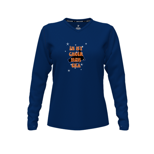 [FTLVCFNV-FYXS-LOGO1] Decker Comfort T-Shirt (Female Youth XS, Navy, V Neck, Logo 1, Long Sleeve)