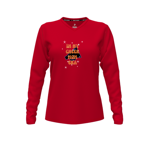 [FTLVCFRD-FYXS-LOGO1] Decker Comfort T-Shirt (Female Youth XS, Red, V Neck, Logo 1, Long Sleeve)