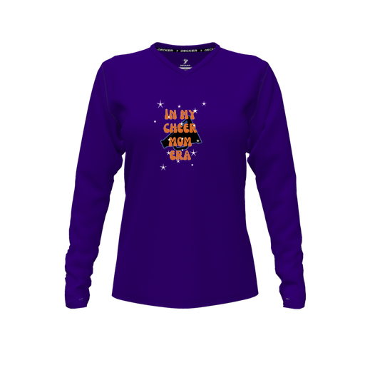 [CUS-DFW-TEES-CMF-VNK-LSL-PUR-FYXS-LOGO1] Decker Comfort T-Shirt (Female Youth XS, Purple, V Neck, Logo 1, Long Sleeve)