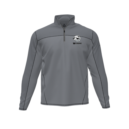[CUS-DFW-QTRZ-PER-LSL-GRY-AS-LOGO2] Quarter Zip Pullover (Adult S, Gray, Logo 2)