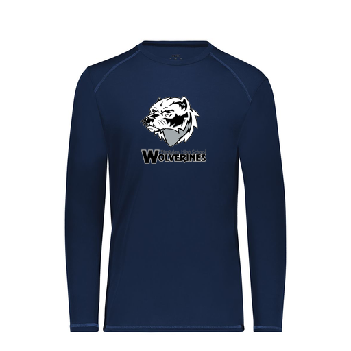 [6845.065.S-LOGO2] Men's SoftTouch Long Sleeve (Adult S, Navy, Logo 2)
