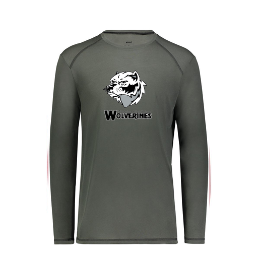 [6845.98D.S-LOGO2] Men's SoftTouch Long Sleeve (Adult S, Gray, Logo 2)