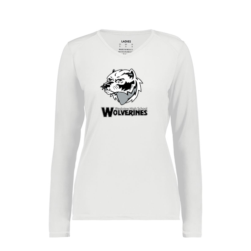 [6847.005.XS-LOGO2] Women's SoftTouch Long Sleeve (Female Adult XS, White, Logo 2)