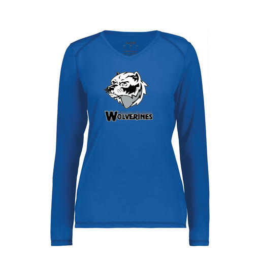 [6847.060.XS-LOGO2] Women's SoftTouch Long Sleeve (Female Adult XS, Royal, Logo 2)