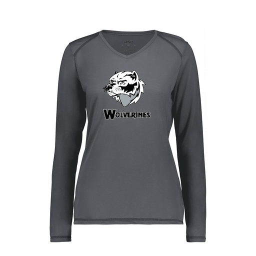 [6847.98D.XS-LOGO2] Women's SoftTouch Long Sleeve (Female Adult XS, Gray, Logo 2)