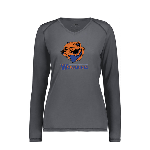 [6847.98D.XS-LOGO3] Women's SoftTouch Long Sleeve (Female Adult XS, Gray, Logo 3)