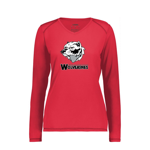 [6847.083.XS-LOGO2] Women's SoftTouch Long Sleeve (Female Adult XS, Red, Logo 2)