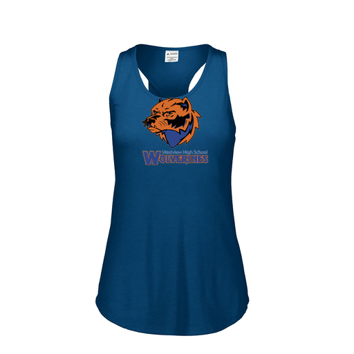 [FT0TUBNV-FAS-LOGO3] Ladies Tri Blend Tank Top (Female Adult S, Navy, Logo 3)