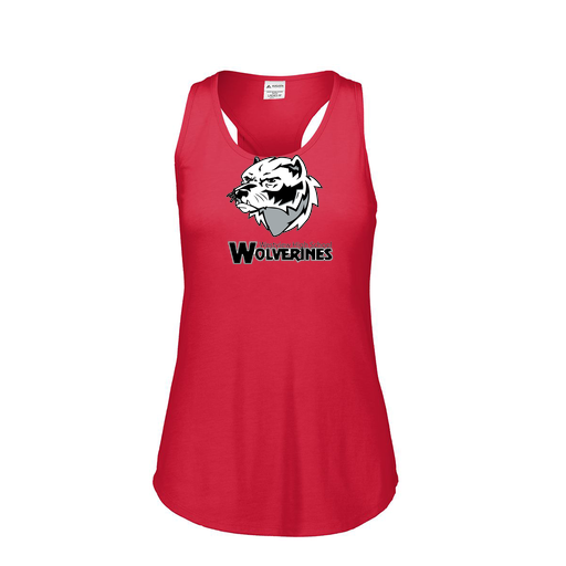 [FT0TUBRD-FAS-LOGO2] Ladies Tri Blend Tank Top (Female Adult S, Red, Logo 2)