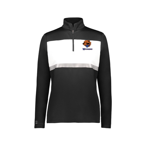 [222791.420.XS-LOGO3] Ladies Bold 1/4 Zip Pullover (Female Adult XS, Black, Logo 3)