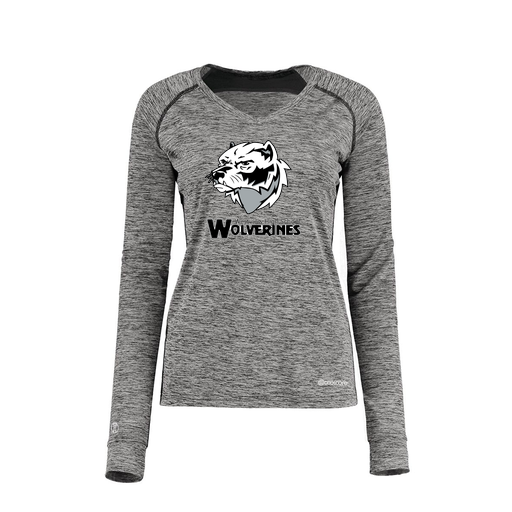 [222770.K94.XS-LOGO2] Ladies Electric Long Sleeve Shirt (Female Adult XS, Black, Logo 2)