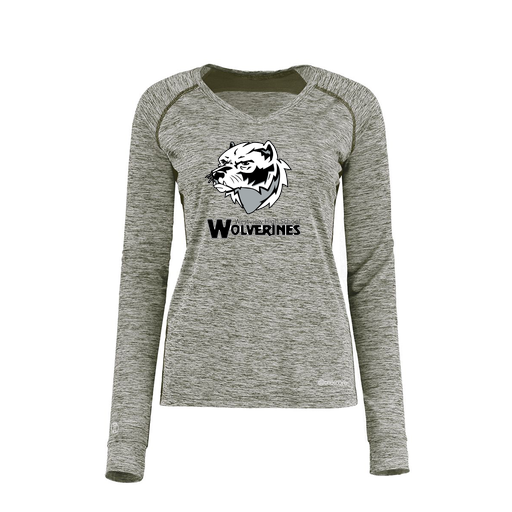 [222770.K94.XS-LOGO2] Ladies Electric Long Sleeve Shirt (Female Adult XS, Gray, Logo 2)