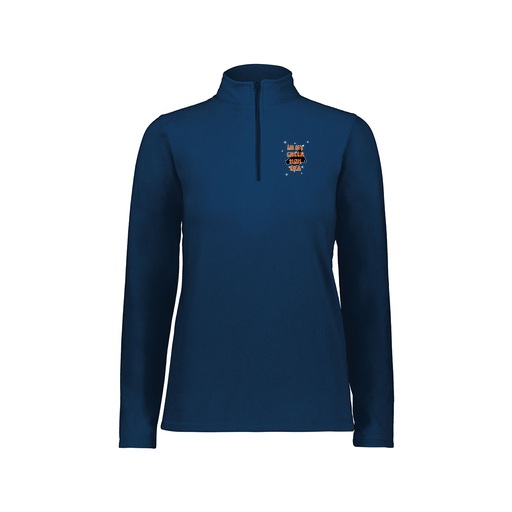 [6864.065.XS-LOGO1] Ladies MicroFleece 1/4 Zip Pullover (Female Adult XS, Navy, Logo 1)