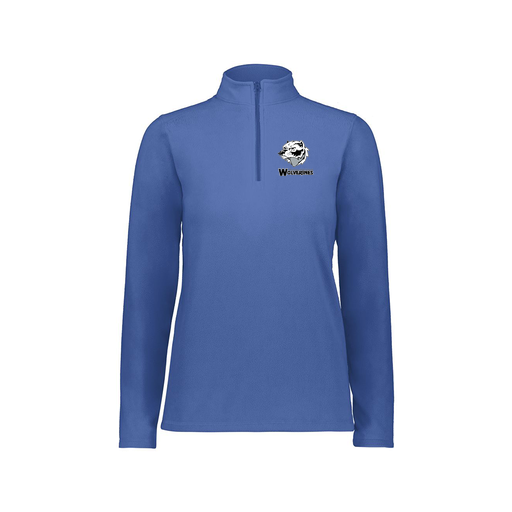 [6864.060.XS-LOGO2] Ladies MicroFleece 1/4 Zip Pullover (Female Adult XS, Royal, Logo 2)