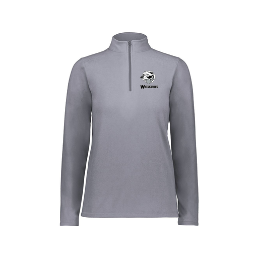 [6864.059.XS-LOGO2] Ladies MicroFleece 1/4 Zip Pullover (Female Adult XS, Gray, Logo 2)