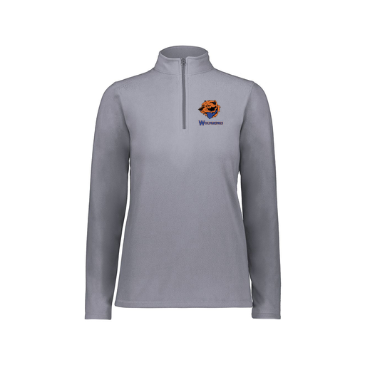 [6864.059.XS-LOGO3] Ladies MicroFleece 1/4 Zip Pullover (Female Adult XS, Gray, Logo 3)