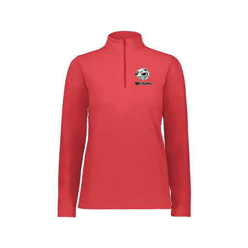[6864.083.XS-LOGO2] Ladies MicroFleece 1/4 Zip Pullover (Female Adult XS, Red, Logo 2)
