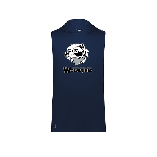 [222590.065.XS-LOGO2] Men's CoolDry Sleeveless Hoodie (Adult XS, Navy, Logo 2)