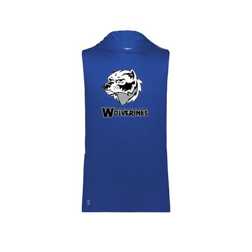 [222590.060.XS-LOGO2] Men's CoolDry Sleeveless Hoodie (Adult XS, Royal, Logo 2)