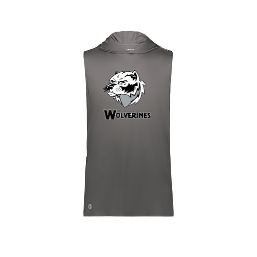 [222590.98D.XS-LOGO2] Men's CoolDry Sleeveless Hoodie (Adult XS, Gray, Logo 2)