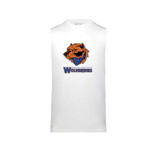 [222593.005.S-LOGO3] Men's CoolDry TankTop (Adult S, White, Logo 3)