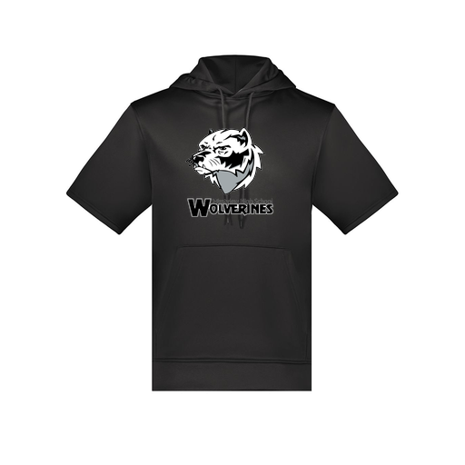 [6871.080.S-LOGO2] Men's Dri Fit Short Sleeve Hoodie (Adult S, Black, Logo 2)