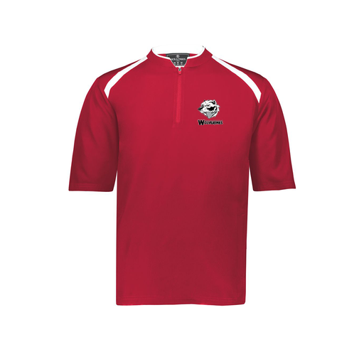 [229581-AS-RED-LOGO2] Men's Dugout Short Sleeve Pullover (Adult S, Red, Logo 2)