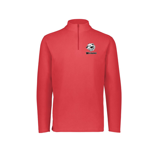 [6863.083.XS-LOGO2] Men's MicroFleece 1/4 Zip Pullover (Adult XS, Red, Logo 2)