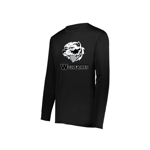 [222822.080.XS-LOGO2] Men's LS Smooth Sport Shirt (Adult XS, Black, Logo 2)
