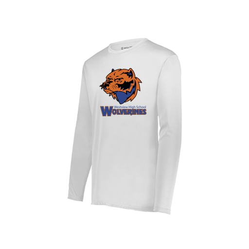 [222822.005.XS-LOGO3] Men's LS Smooth Sport Shirt (Adult XS, White, Logo 3)