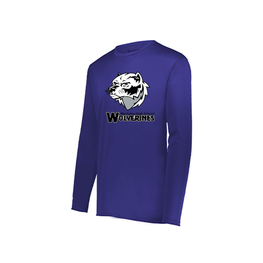 [222822.747.XS-LOGO2] Men's LS Smooth Sport Shirt (Adult XS, Purple, Logo 2)
