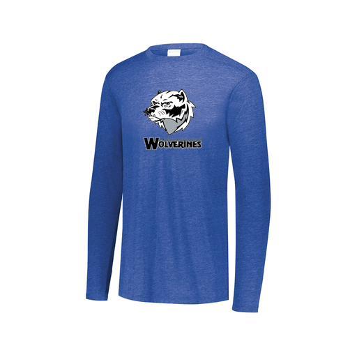 [FTLCUBRY-AXS-LOGO2] Decker Men's Tri-Blend T-Shirt - Long Sleeve (Adult XS, Royal, Logo 2)