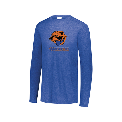 [3075.U55.XS-LOGO3] Decker Men's Tri-Blend T-Shirt - Long Sleeve (Adult XS, Royal, Logo 3)