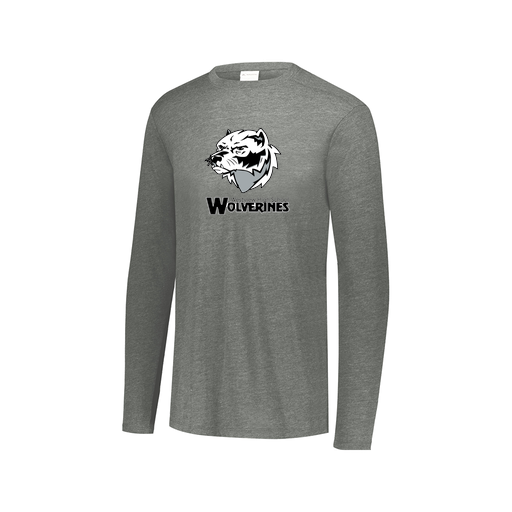[FTLCUBGY-AXS-LOGO2] Decker Men's Tri-Blend T-Shirt - Long Sleeve (Adult XS, Gray, Logo 2)