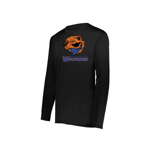 [222823.080.S-LOGO3] Youth LS Smooth Sport Shirt (Youth S, Black, Logo 3)