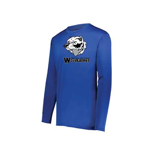 [222823.060.S-LOGO2] Youth LS Smooth Sport Shirt (Youth S, Royal, Logo 2)