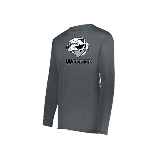 [222823.059.S-LOGO2] Youth LS Smooth Sport Shirt (Youth S, Gray, Logo 2)