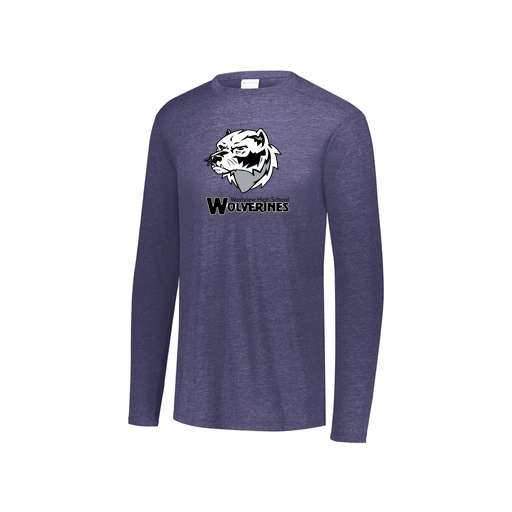 [FTLCUBNV-YS-LOGO2] Decker Youth Tri-Blend T-Shirt - Long Sleeve (Youth S, Navy, Logo 2)