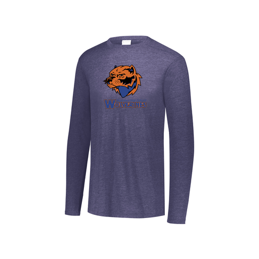 [FTLCUBNV-YS-LOGO3] Youth LS Ultra-blend T-Shirt (Youth S, Navy, Logo 3)