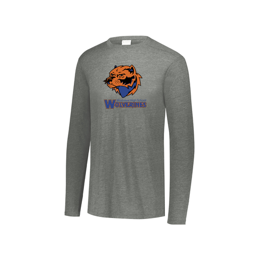 [FTLCUBGY-YS-LOGO3] Decker Youth Tri-Blend T-Shirt - Long Sleeve (Youth S, Gray, Logo 3)