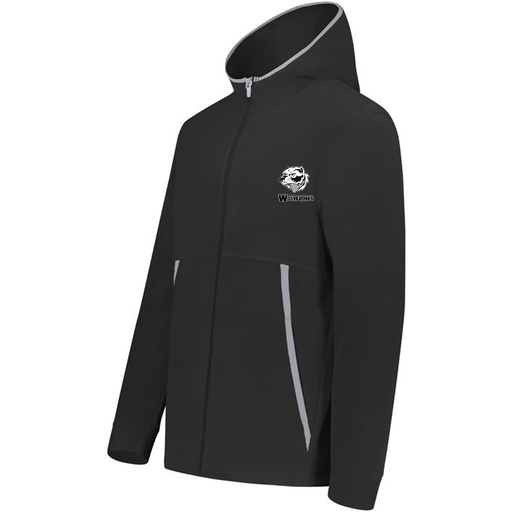 [6859.080.XS-LOGO2] Youth Chill Full Zip Fleece (Youth XS, Black, Logo 2)