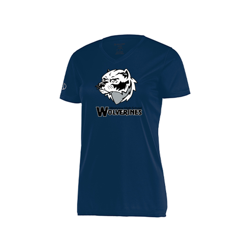 [222820.065.S-LOGO2] Ladies Movement Dri Fit Shirt (Female Adult S, Navy, Logo 2)