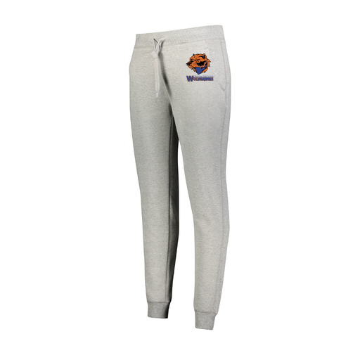[229748.017.XS-LOGO3] Ladies 60/40 Fleece Jogger (Female Adult XS, Silver, Logo 3)