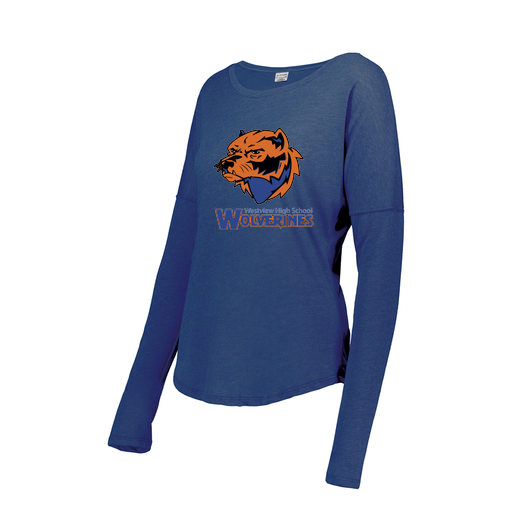 [FTLCUBRY-FAXS-LOGO3] Decker Women's Tri-Blend T-Shirt - Long Sleeve (Female Adult XS, Royal, Logo 3)