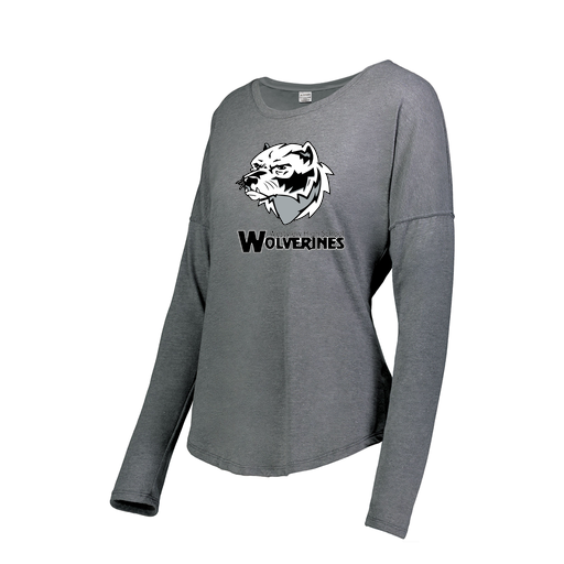 [FTLCUBGY-FAXS-LOGO2] Ladies LS Ultra-blend T-Shirt (Female Adult XS, Gray, Logo 2)